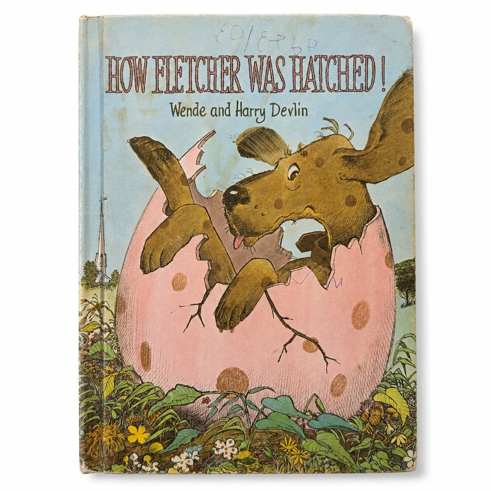 Parents Magazine Press How Fletcher Was Hatched Kids Book Blue Fair Vintage Dog